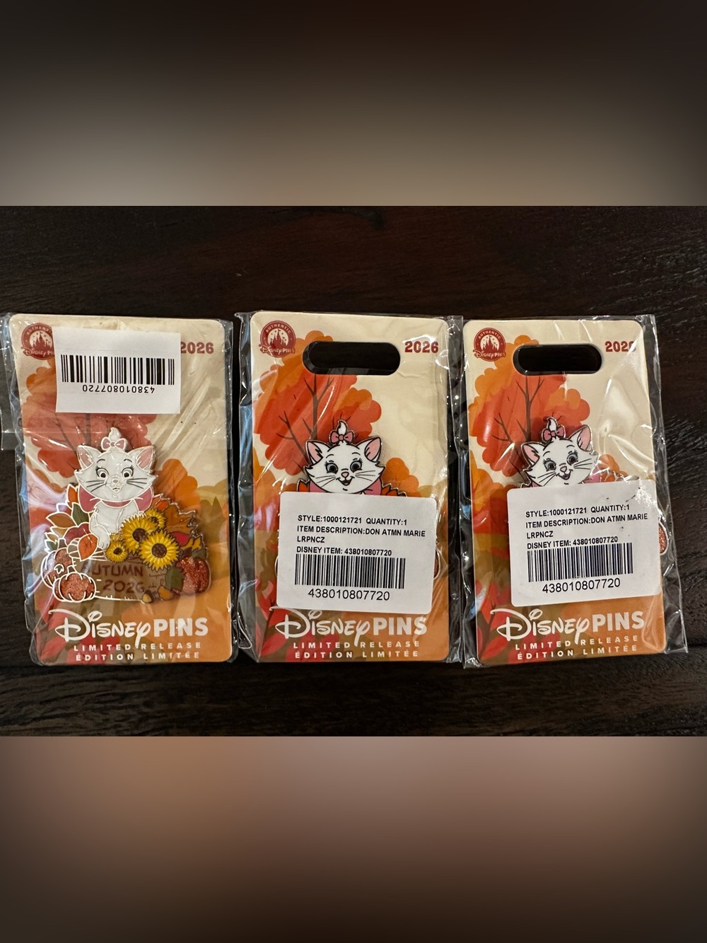 Lot of 3 Limited Release Marie Autumn Pin